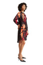 Zaccai Women's Black Satin Abstract Dress