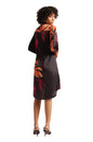 Zaccai Women's Black Satin Abstract Dress