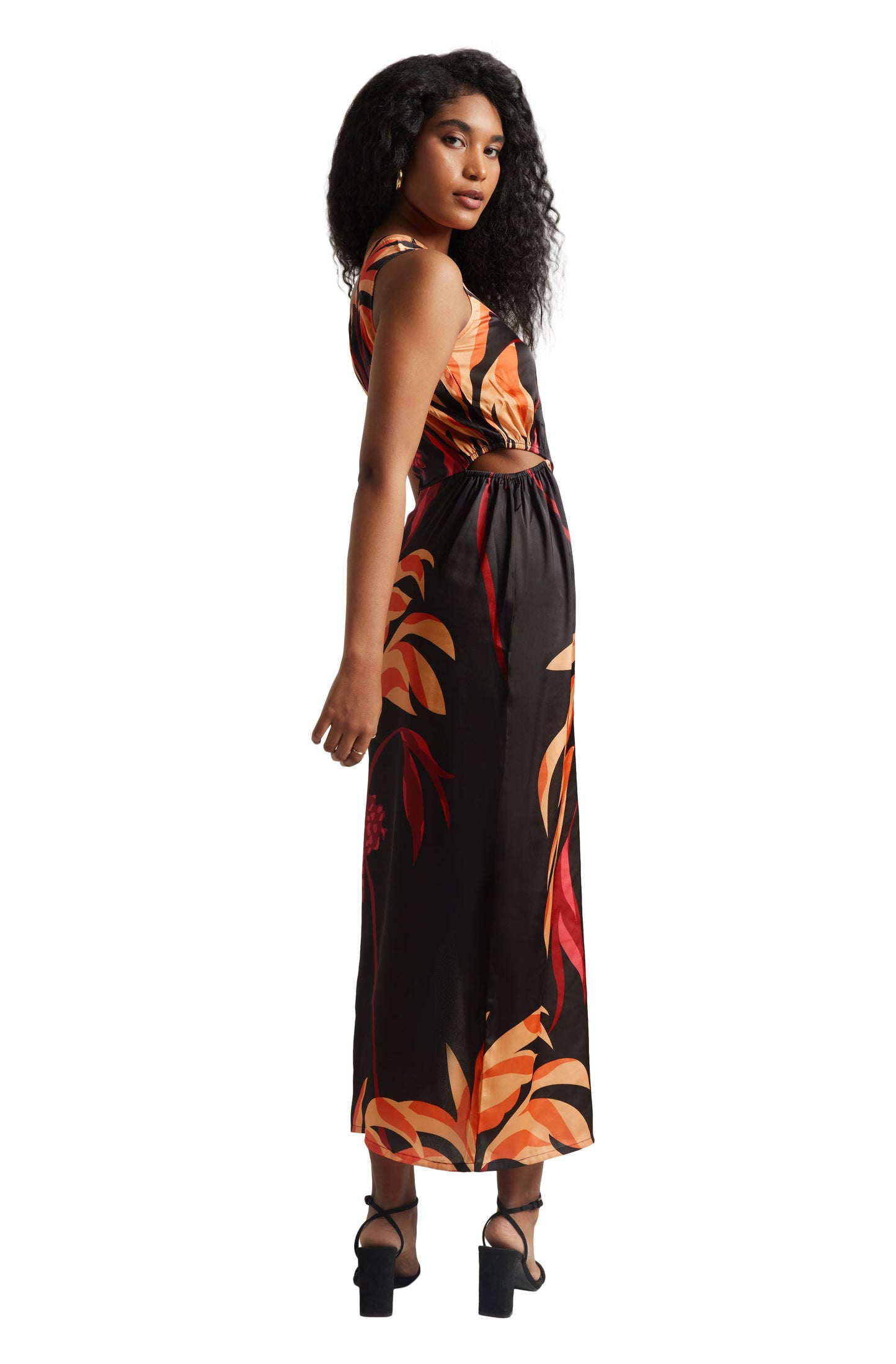 Zaccai Women's Black Satin Abstract Dress