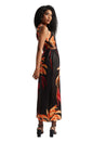 Zaccai Women's Black Satin Abstract Dress