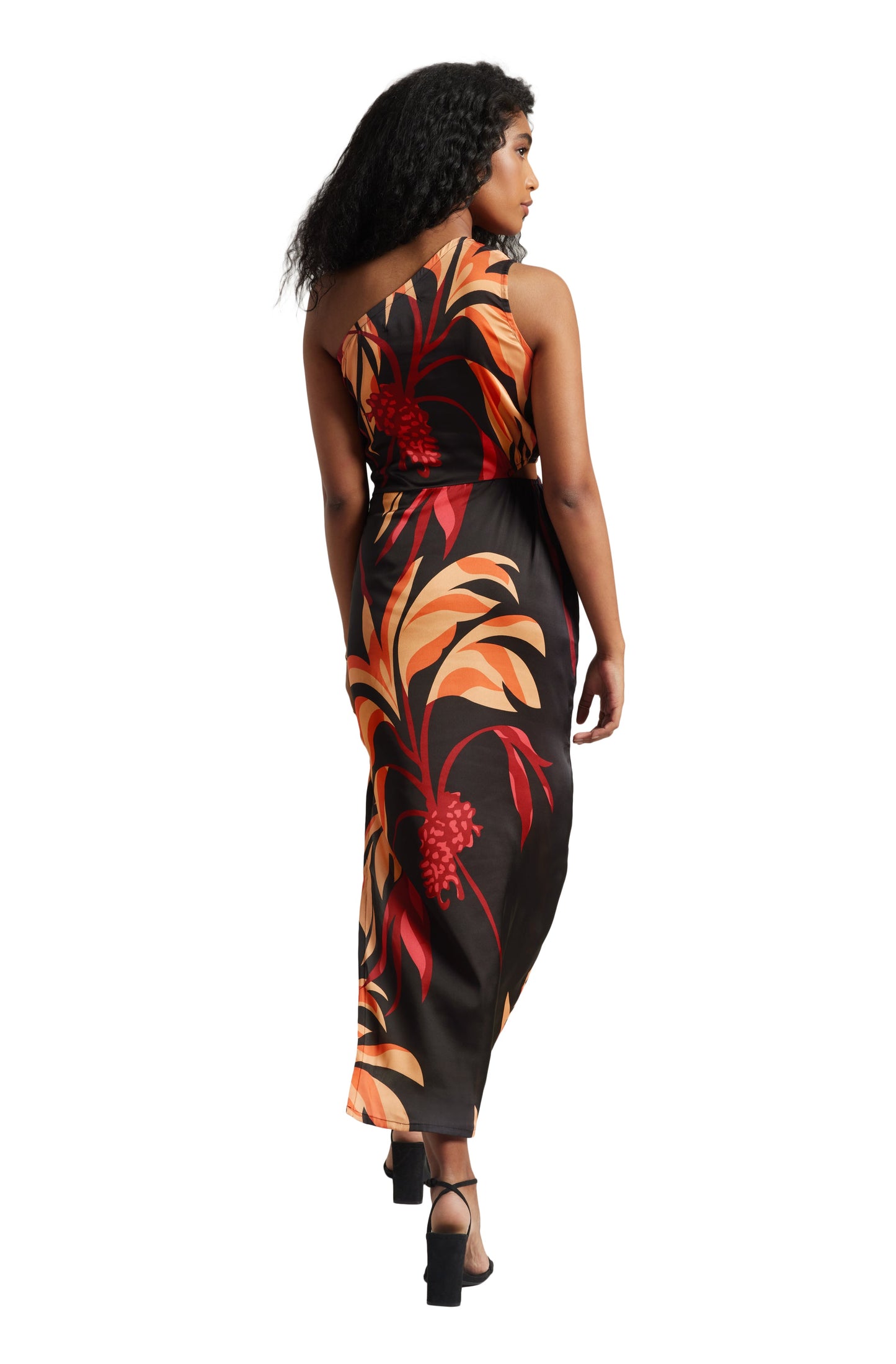 Zaccai Women's Black Satin Abstract Dress