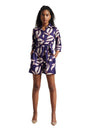 Zaccai Women's Purple Satin Abstract Jumpsuit
