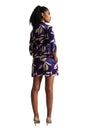 Zaccai Women's Purple Satin Abstract Jumpsuit