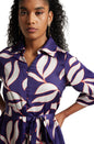 Zaccai Women's Purple Satin Abstract Jumpsuit