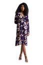 Zaccai Women's Purple Satin Abstract Dress