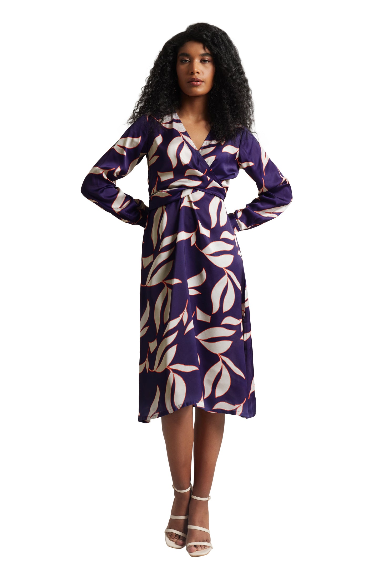 Zaccai Women's Purple Satin Abstract Dress