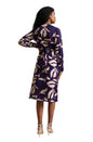Zaccai Women's Purple Satin Abstract Dress
