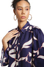 Zaccai Women's Purple Satin Abstract Top
