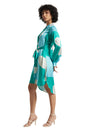 Zaccai Women's Mint Satin Abstract Dress