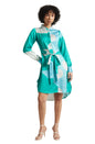 Zaccai Women's Mint Satin Abstract Dress