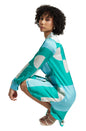 Zaccai Women's Mint Satin Abstract Dress