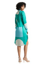 Zaccai Women's Mint Satin Abstract Dress