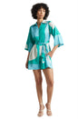 Zaccai Women's Mint Satin Colourblocked Jumpsuit