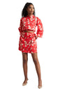 Zaccai Women's Red Satin Abstract Co-ord Set