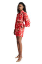Zaccai Women's Red Satin Abstract Co-ord Set