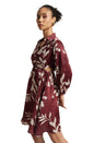 Zaccai Women's Brown Satin Abstract Dress