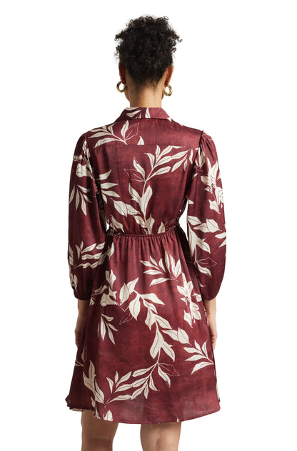 Zaccai Women's Brown Satin Abstract Dress