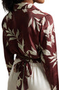 Zaccai Women's Brown Satin Abstract Top