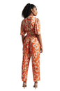 Zaccai Women's Orange Satin Abstract Co-ord Set