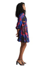Zaccai Women's Blue Satin Abstract Dress
