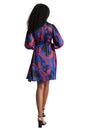 Zaccai Women's Blue Satin Abstract Dress