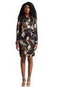 Zaccai Women's Black Satin Abstract Dress
