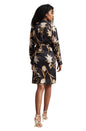 Zaccai Women's Black Satin Abstract Dress
