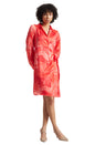 Zaccai Women's Coral Satin Abstract Dress