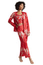 Zaccai Women's Red Satin Printed Co-ord Set