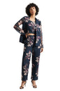 Zaccai Women's Navy Organza Floral Co-ord Set