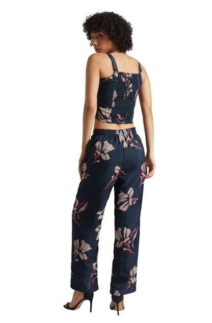 Zaccai Women's Navy Organza Floral Co-ord Set