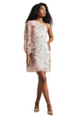 Zaccai Women's Beige Organza Floral Dress