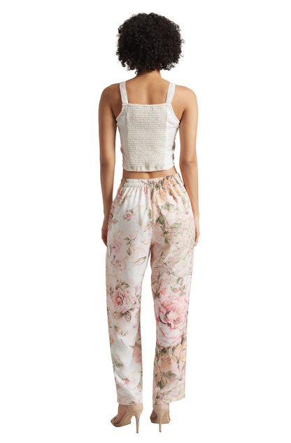 Zaccai Women's Beige Organza Floral Co-ord Set