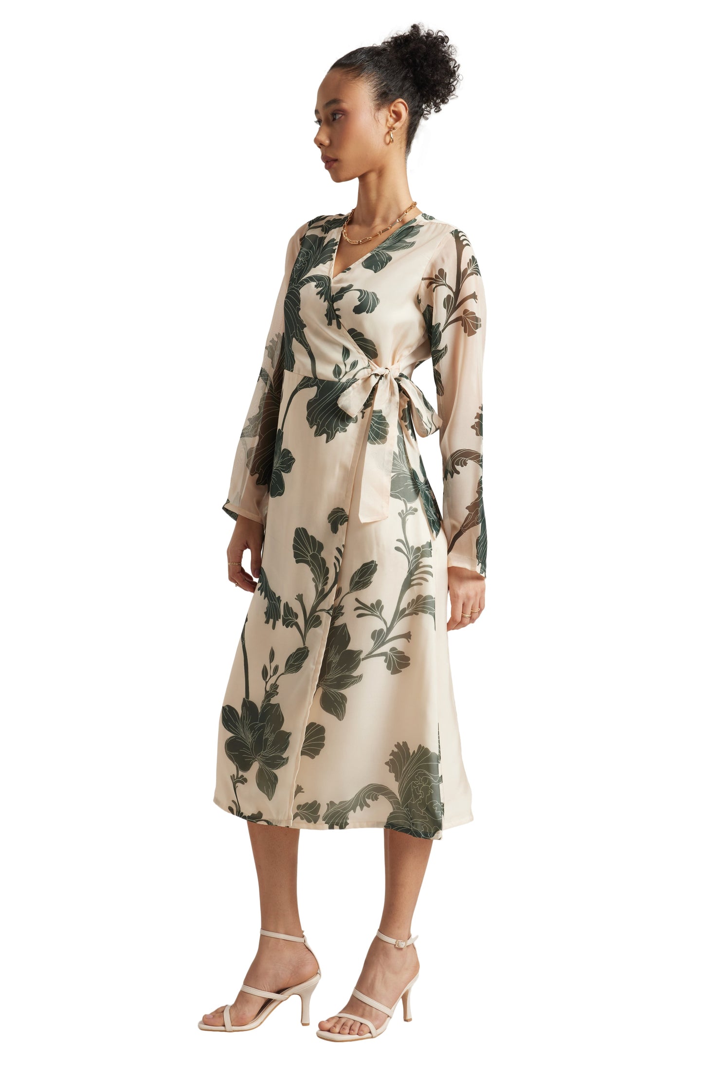 Zaccai Women's Cream Organza Floral Dress
