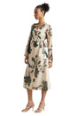 Zaccai Women's Cream Organza Floral Dress