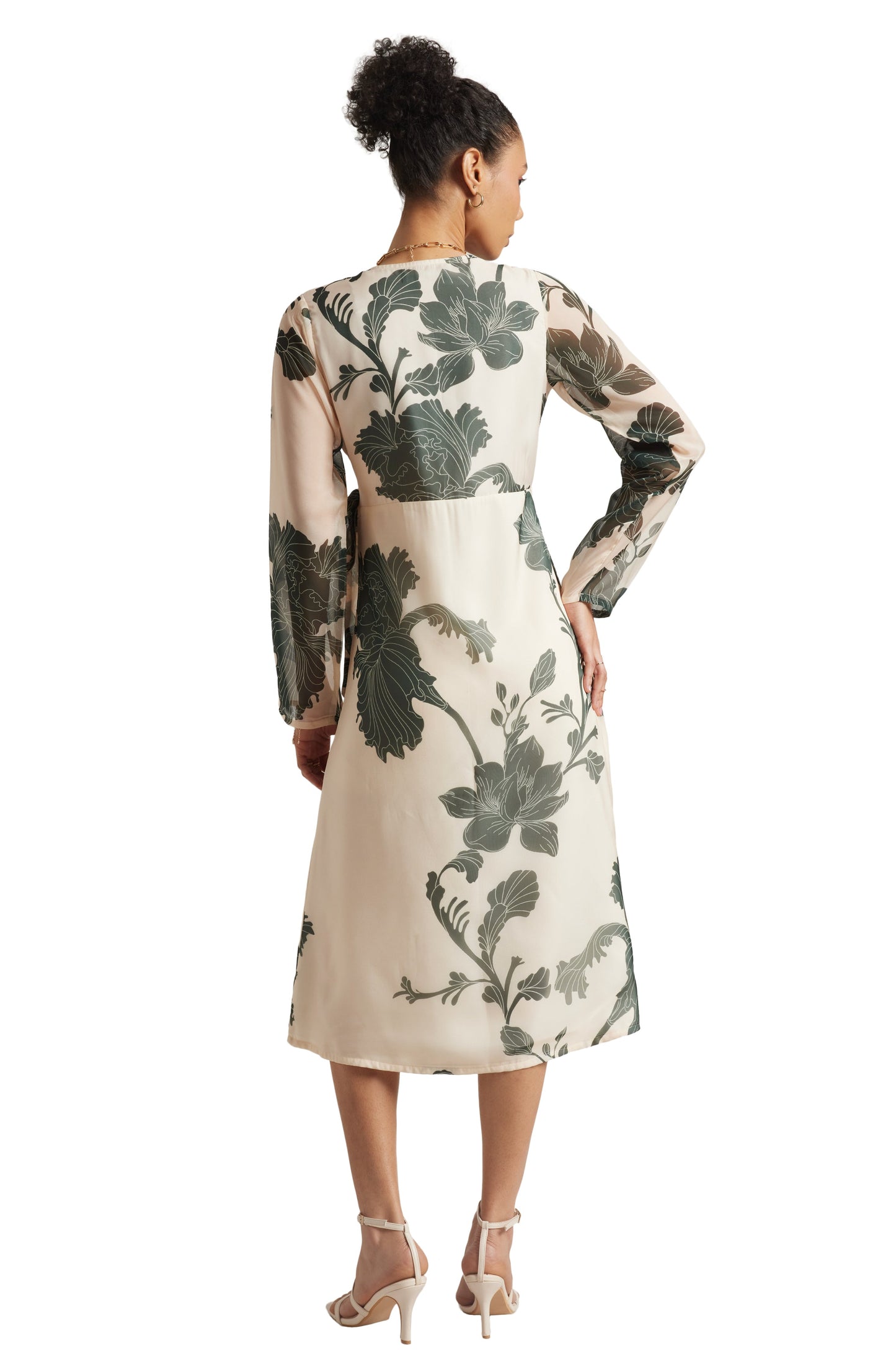 Zaccai Women's Cream Organza Floral Dress