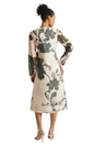 Zaccai Women's Cream Organza Floral Dress