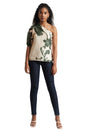 Zaccai Women's Cream Organza Floral Top