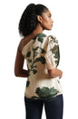 Zaccai Women's Cream Organza Floral Top