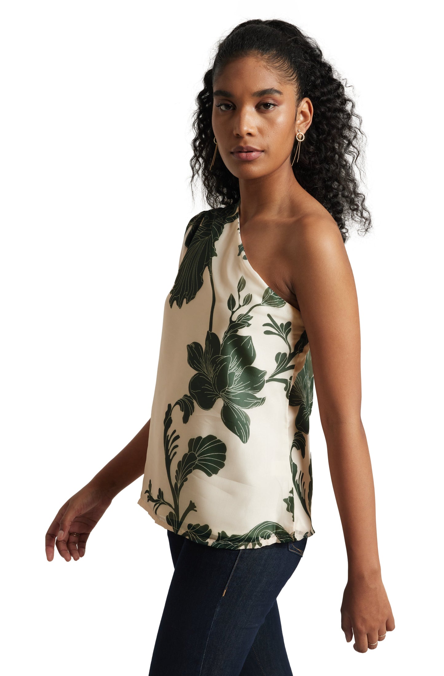Zaccai Women's Cream Organza Floral Top