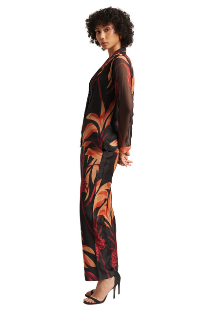 Zaccai Women's Black Organza Abstract Co-ord Set