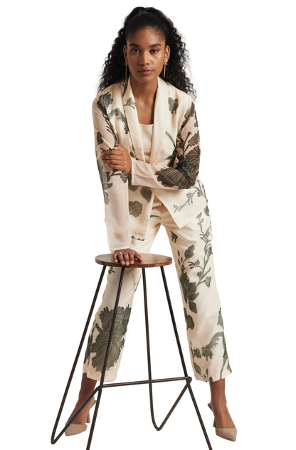 Zaccai Women's Cream Organza Floral Co-ord Set