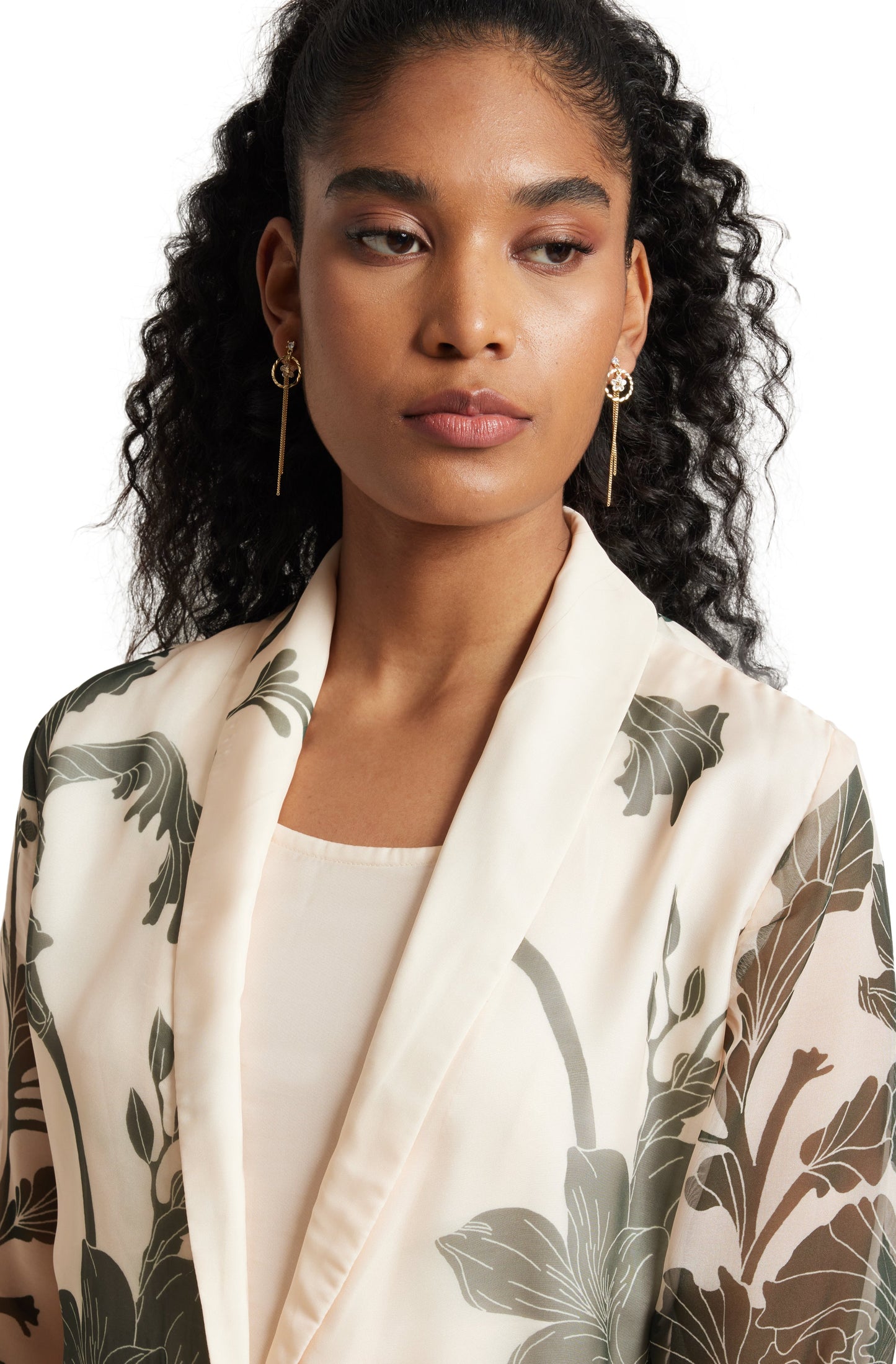 Zaccai Women's Cream Organza Floral Co-ord Set