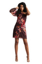 Zaccai Women's Wine Organza Floral Dress