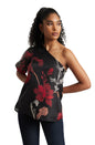 Zaccai Women's Black Organza Floral Top