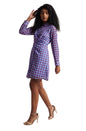Zaccai Women's Purple Georgette Geometric Dress