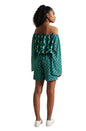 Zaccai Women's Teal Georgette Geometric Co-ord Set