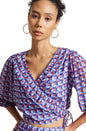 Zaccai Women's Purple Georgette Geometric Co-ord Set