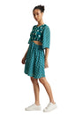 Zaccai Women's Teal Georgette Geometric Dress