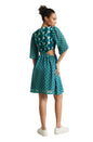 Zaccai Women's Teal Georgette Geometric Dress